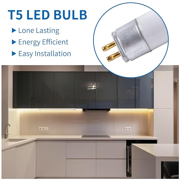 WESOME LIGHTING 22 INCH F14T5/CW LED REPLACEMENT BULBS, 4100K COOL WHITE, T5 LED 9 WATTS REPLACE FLUORESCENT BULB WITH LED, REPLACEMENT TUBE FOR COUNTER AND CABINET FIXTURE, 4 PACK