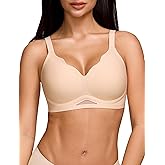 CALWINK Wire-Free Lace Bra for Women Excellent Support Push up Bra Tshirt Bra