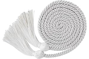 GraduatePro Graduation Honor Cord with Tassel 68" Long for Bachelor Gown Master Doctoral White