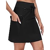 MoFiz Women's 18" Hiking Cargo Skort Athletic Skirt High Waist Golf Dressy Casual Sport Quick Dry Skirt with Zipper Pockets