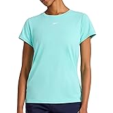 Reebok Womens Small Logo Short Sleeve Crewneck T-Shirt, Lightweight, Moisture Wicking