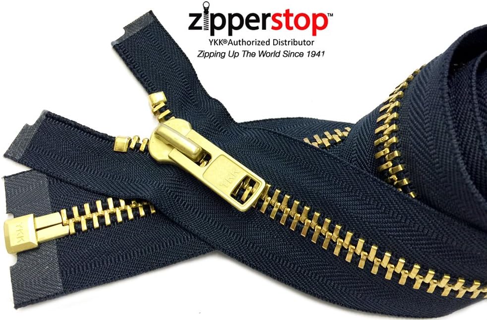 YKK Extra Heavy Duty Jacket Zipper YKK 10 Brass Metal