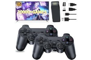 Wireless Retro Game Console, Retro Game Stick 20,000+ Games, Video Game Console with 9 Built-in Emulators, 4K HDMI Output and