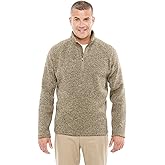 Devon & Jones Men's Bristol Sweater Half Zip Fleece, XX-Large, Khaki Heather