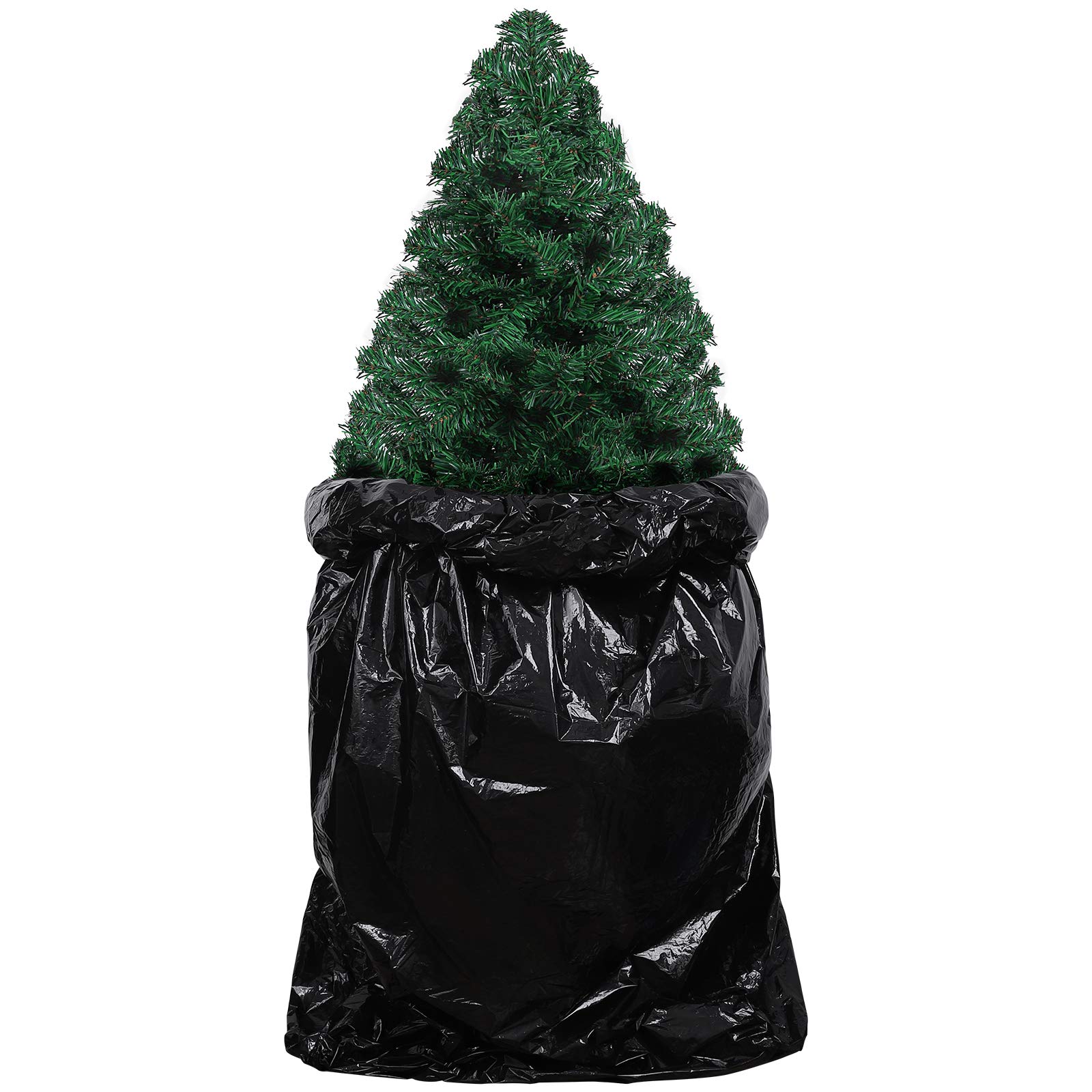 URATOT Large Christmas Tree Storage Bag Christmas Tree Waterproof Removal Bag Black Christmas Tree Plastic Bag Christmas Tree Poly Storage Bag 9 x 4 Feet