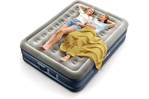 iDOO Matelas gonflable pour grand lit avec pompe intégrée, matelas gonflable de 38,1 cm, auto-gonflage rapide en 3 minutes, m