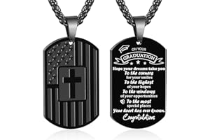 Zocomi To My Son Man Boyfriend Husband Brother Dad Dog Tag Cross Necklace First Communion Confirmation American Flag Pendant Chain Religious Valentine’s Day Graduation Jewelry Gifts for Men Boys