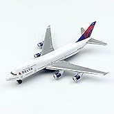 WngAur Airplane Model, Delta 747 Aircraft Die-cast Metal Planes Suitable for Collection and Desktop Decor