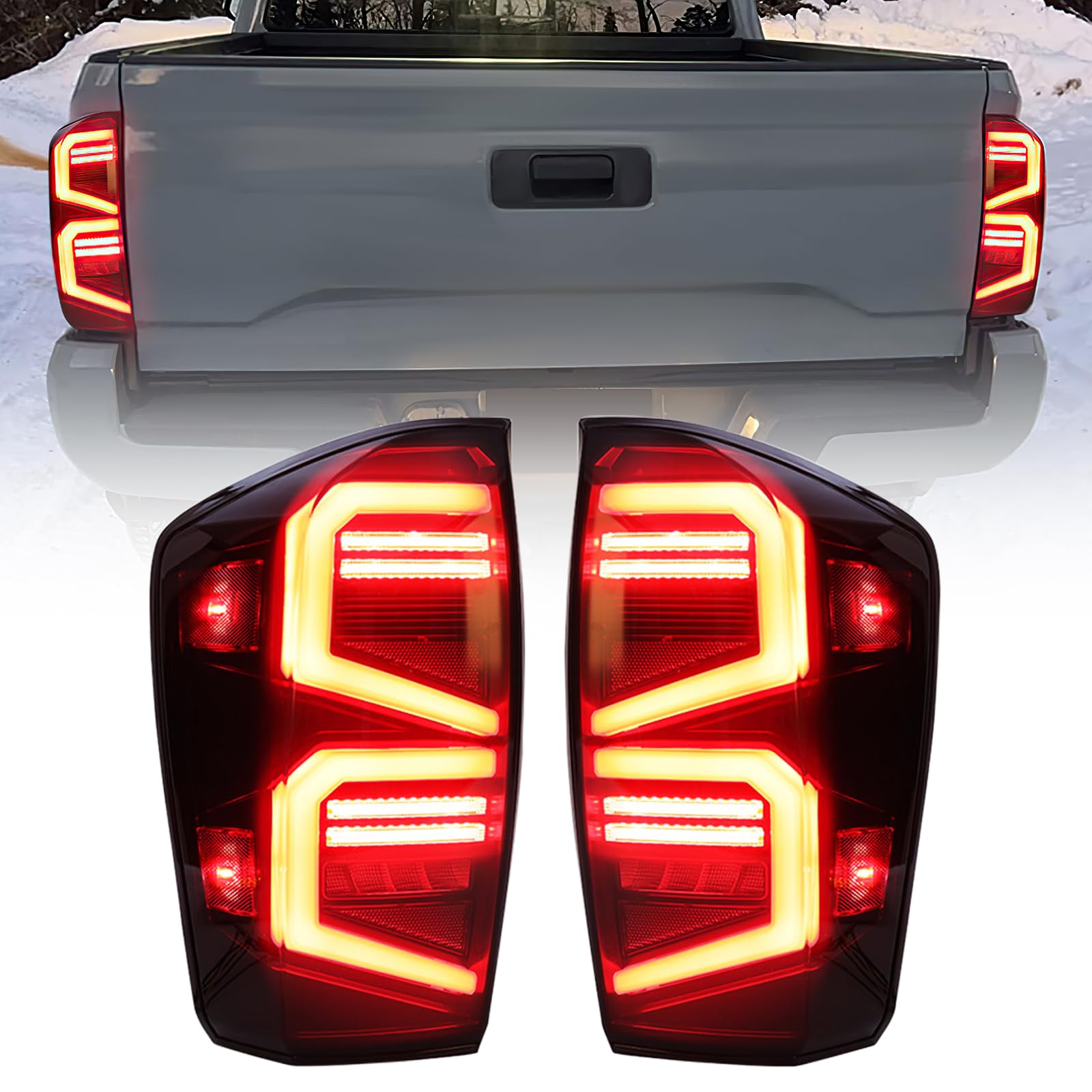 Photo 1 of MEGAIE Smoked Led Tail Light Assembly Compatible with 2016 2017 2018 2019 2020 2021 2022 2023 Tacoma, Pair