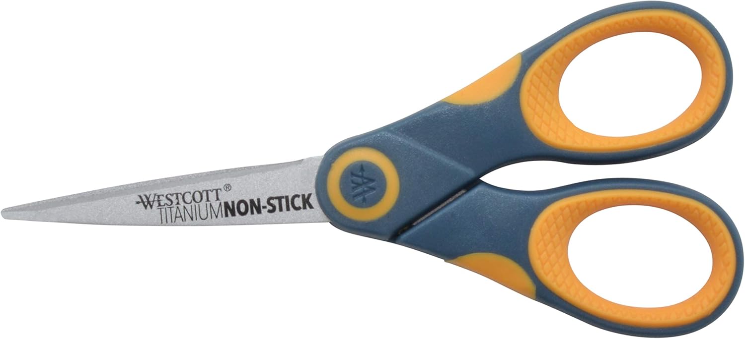 Westcott Titanium Bonded Non-Stick Scissors, 5" Straight : Tape Scissors : Office Products