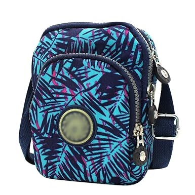 Aibearty Aibearty Travel Nylon Crossbody Bag Three Layers Pockets Purse Cell Phone Pouch