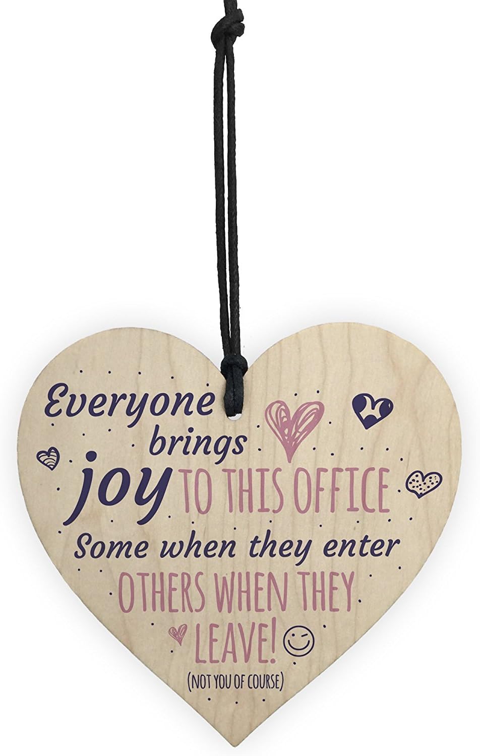 Meijiafei Bring Joy to The Office Colleague Novelty Wooden Hanging Heart Leaving Gift Home Office Plaque