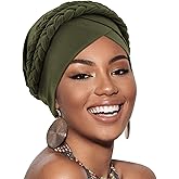 African Women Turban Caps Pre-Tied Twisted Turbans Head Scarf for Women Hair Wraps Cover Beanie Cancer Chemo Headwear