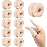 10Pcs Finger Bandage Fingertip Bandages Breathable Thumb Protector Skin Color Cotton Fingers Cots for Work Kitchen Garden