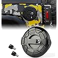 Xprite Locking Gas Tank Cap Cover Compatible with 2007-2018 Jeep Wrangler JK JKU Unlimited Rubicon Sahara, Off-Road Aluminum Lock Fuel Filler Door Cover, (Keys Included)