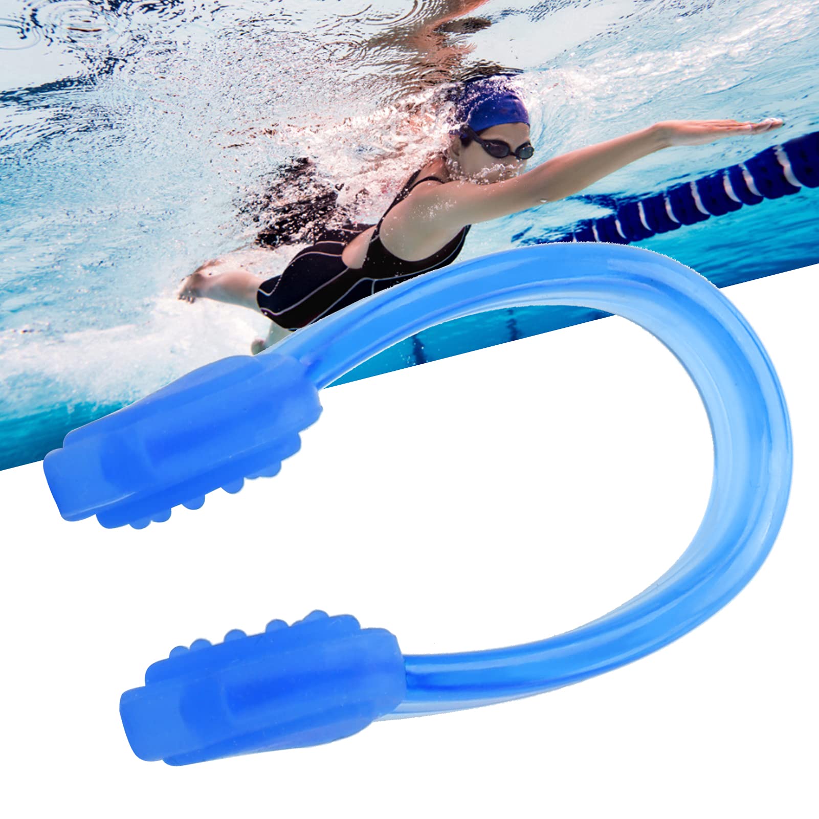 Archuu Swimming Nose Clip Soft Silica Gel Surfing Nose Plug Protector Soft Clip Nose Protector Swimming Sets(5 * 4 * 3cm-blue)