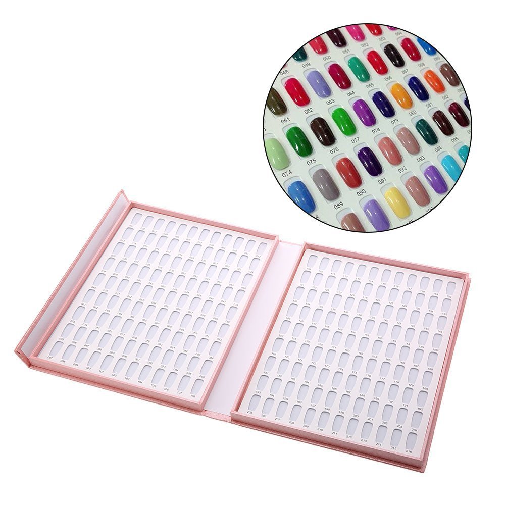Photo 1 of 120 Colors Nail Gel Polish Display Chart Nail Polish Color Card with 120 Tips Pink