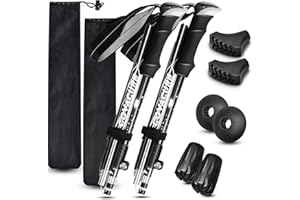 Covacure Hiking Poles Collapsible Trekking Poles - Aluminum Alloy 7075 Walking Sticks for Hiking with Telescopic & Foldable Tri-fold Design Hiking Gear for Women Men, Hiking, Camping, Climbing