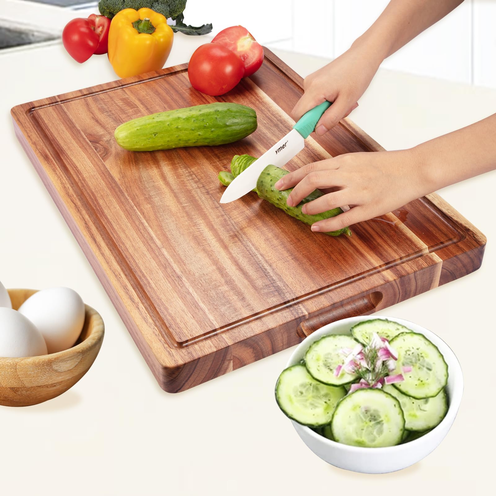 20 Inch Large Acacia Wood Cutting Board 1.5