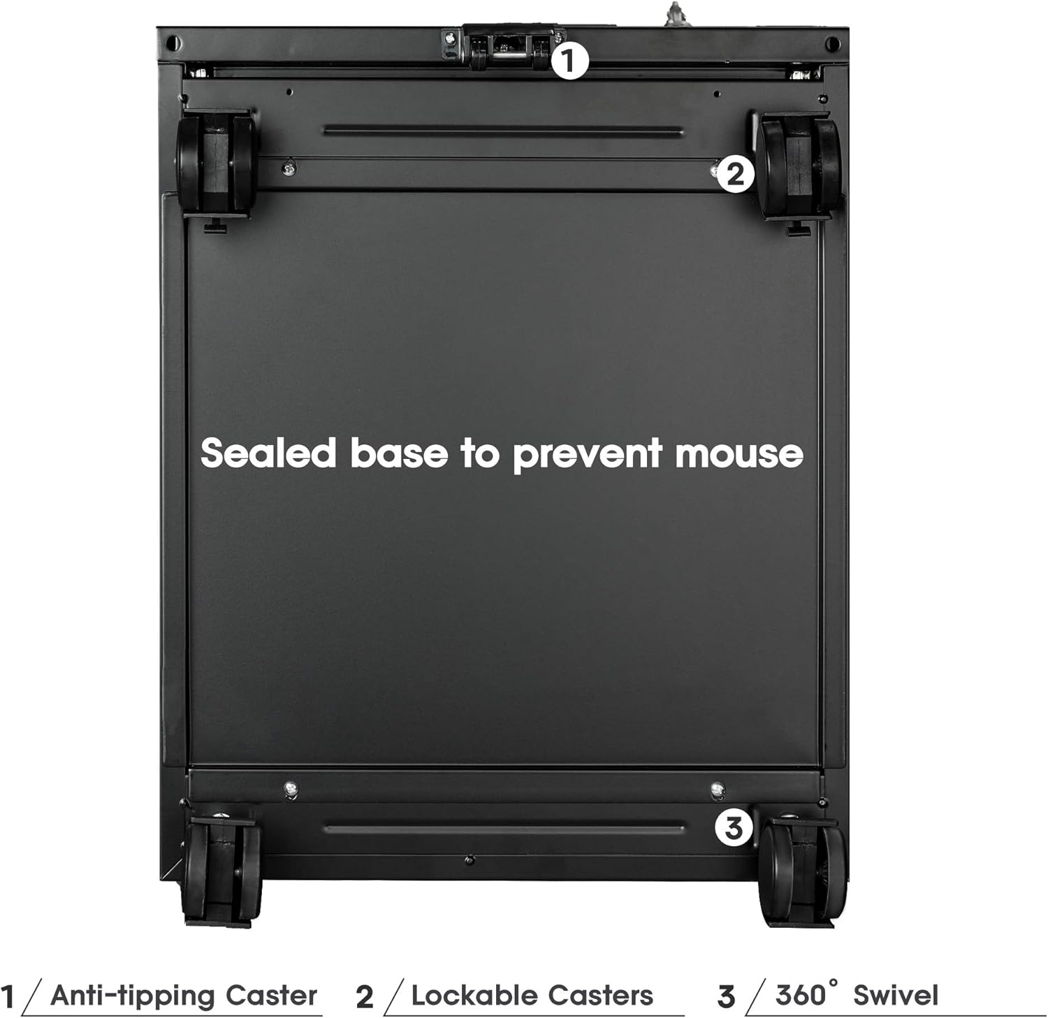 DEVAISE 3 Drawer Locking Mobile File Cabinet for Home Office, Fully Assembled Except Casters, Letter/Legal Size, Black : Office Products