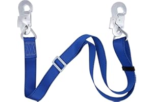 Aystkniet Climbing Lanyard, Safety Adjustable Non-Shock Absorbing Lanyard from 4-Feet to 6-Feet Outdoor Tree Climbing Belt Restraint Lanyards With Large Snap Hooks