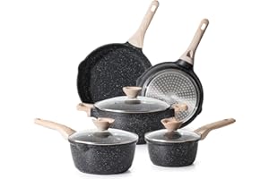 Kordisen Pots and Pans Sets Non Stick, Induction Hob Pan Set, 5 Piece Kitchen Cookware with Lids, Compatible with All Stoveto