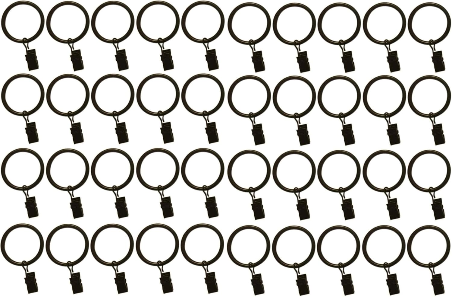 Amazon Com 1 5 Inch Set Of 40 Black Metal Curtain Rings With