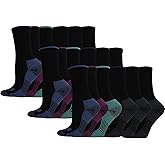 Dickies Women's Dri-Tech Advanced Moisture Wicking Crew Socks, Black, 18 Pair