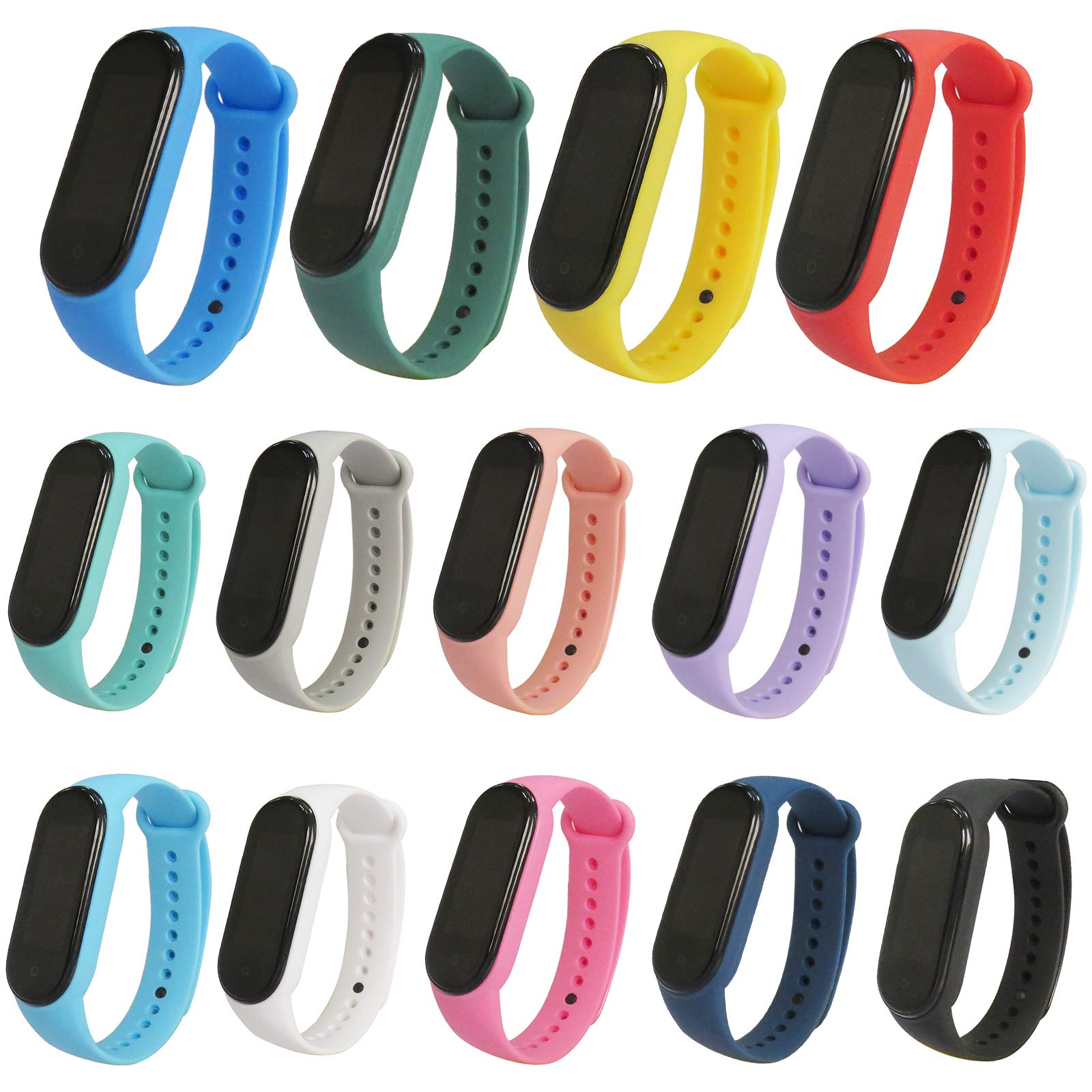 FunBand Compatible with Xiaomi Mi Band 5 / Mi Band 6 / Mi Band 7 Strap Bands,Soft Silicone Fitness Sports Replacement Fitness Bracelet Silicone Replacement Straps for Mi Band 5 / Mi Band 6 / Mi Band 7