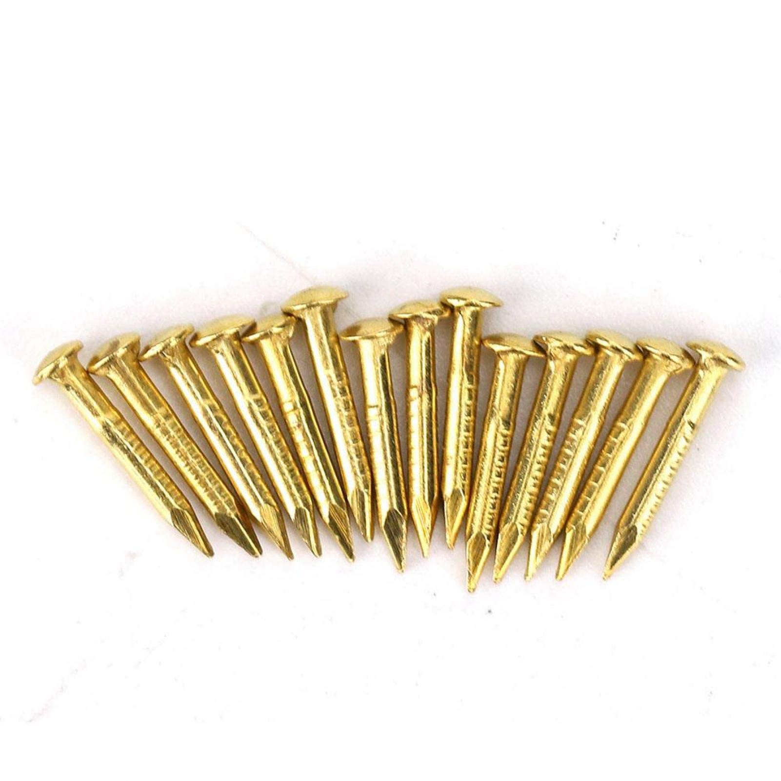 Brass Nail, 100Pcs Brass Wall Pins Round Head Gold Nails Brass Wall Pins 10mm/15mm/18mm/22mm for Wood, for Hanging Picture Frame Mirror(Length 10mm)