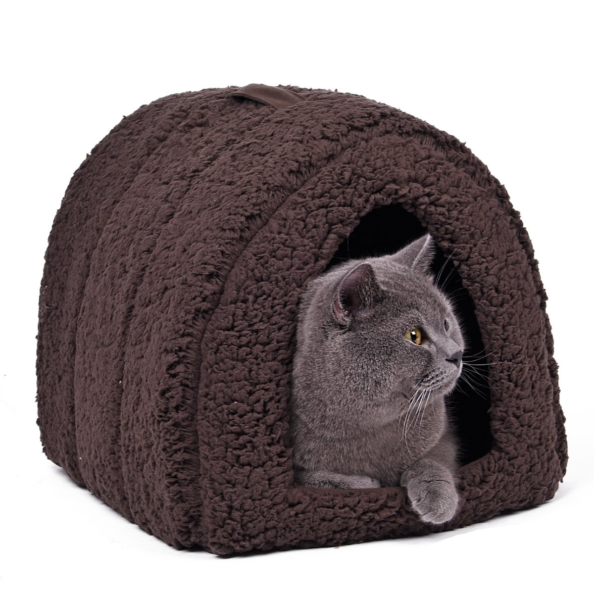 PAWZ Road Pet Bed Cat Igloo Bed Solid Fleece Warm Cat Cave House Bed