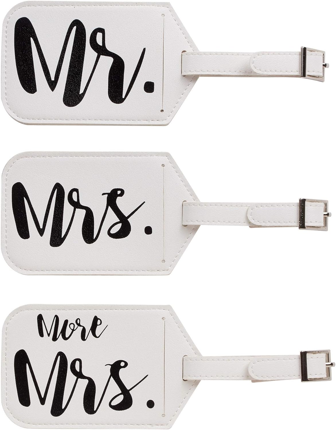 3 Pack Mr & Mrs Honeymoon Travel Luggage Tags: Office Products