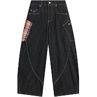 OATSBAS Y2K Beggy Jeans for Women Men Denim Pants Skull Embroidery