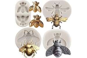 Sijiangmold Bumble Bee Silicone Fondant Molds for DIY Cake Decorating Cupcake Topper Candy Chocolate Polymer Clay Gum Paste S