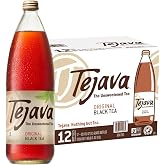 Tejava Original Unsweetened Black Iced Tea, 1 Liter, Pack of 12 | Java Black Tea Leaves, No Sugar, Sweeteners, Or Added Preservatives