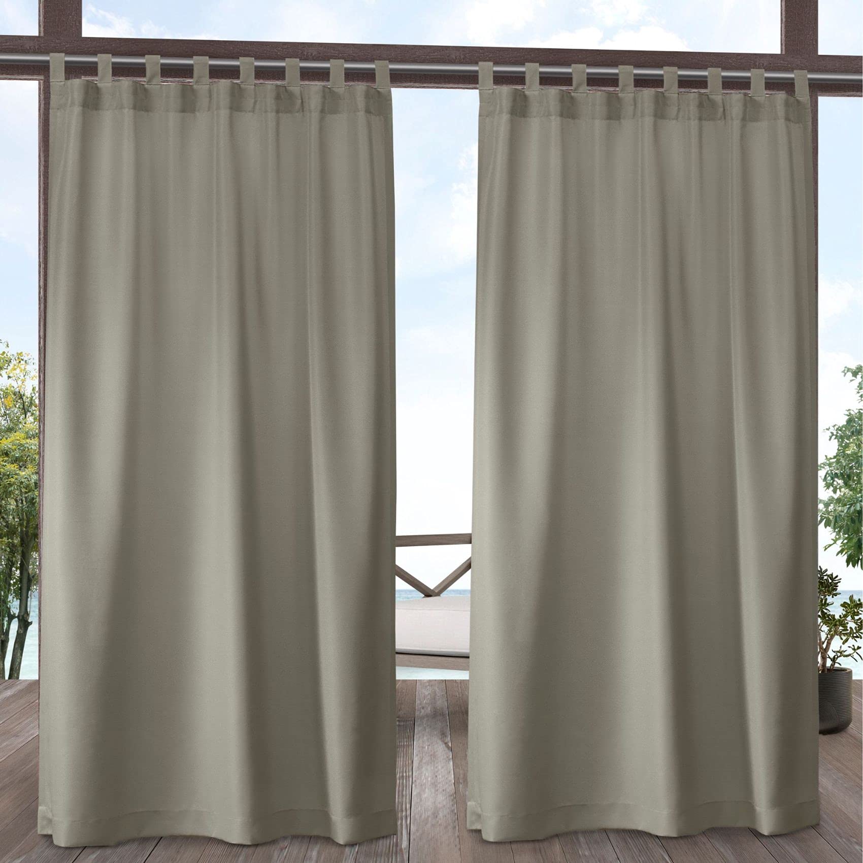 Exclusive Home Curtains Curtain Panel, Polyester, Taupe, 54x120