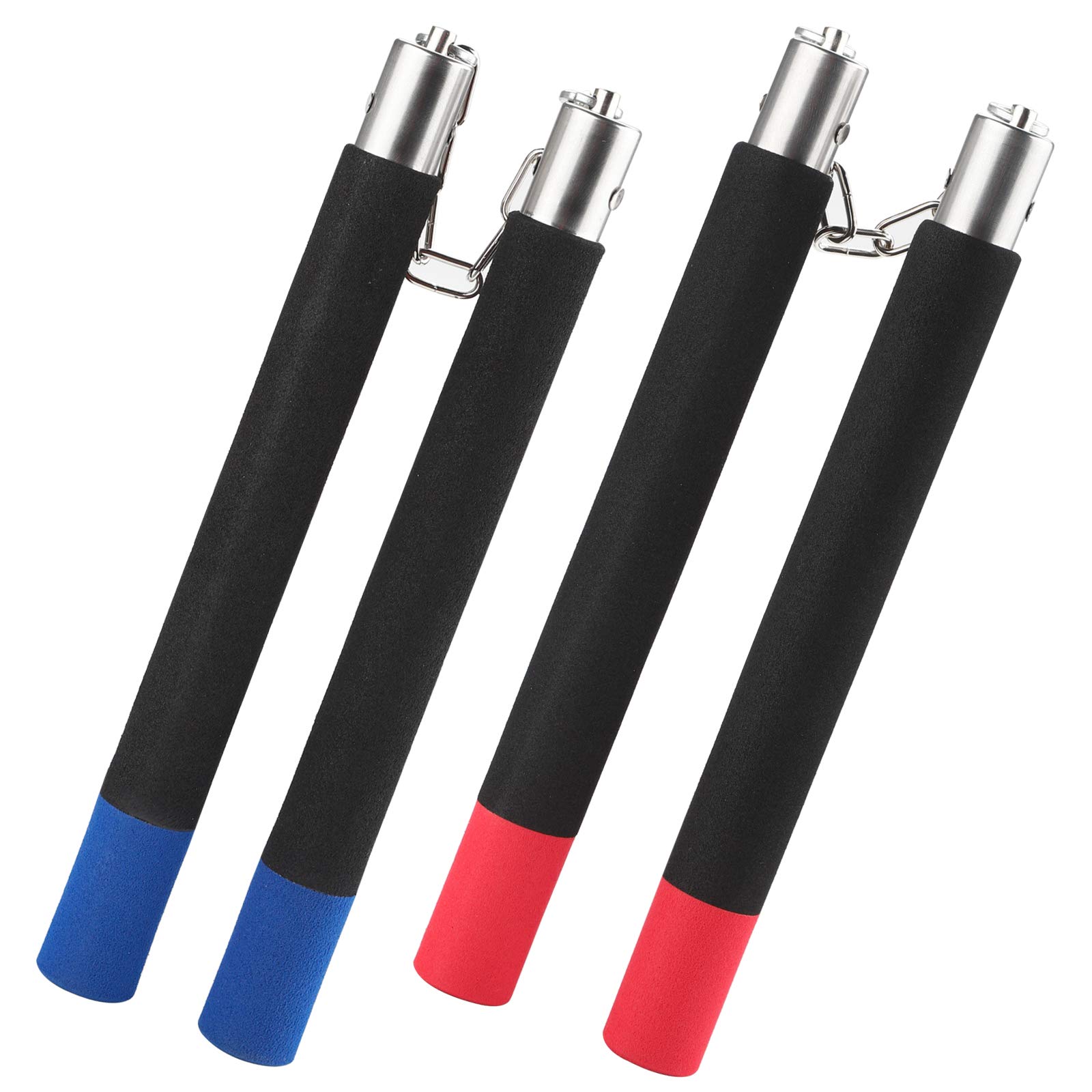 Rybtd 2 Pairs Foam Training Rope Nunchucks Two-section Nunchucks with Stainless Steel Hinge Chain Suitable for Training Nunchaku for Beginners