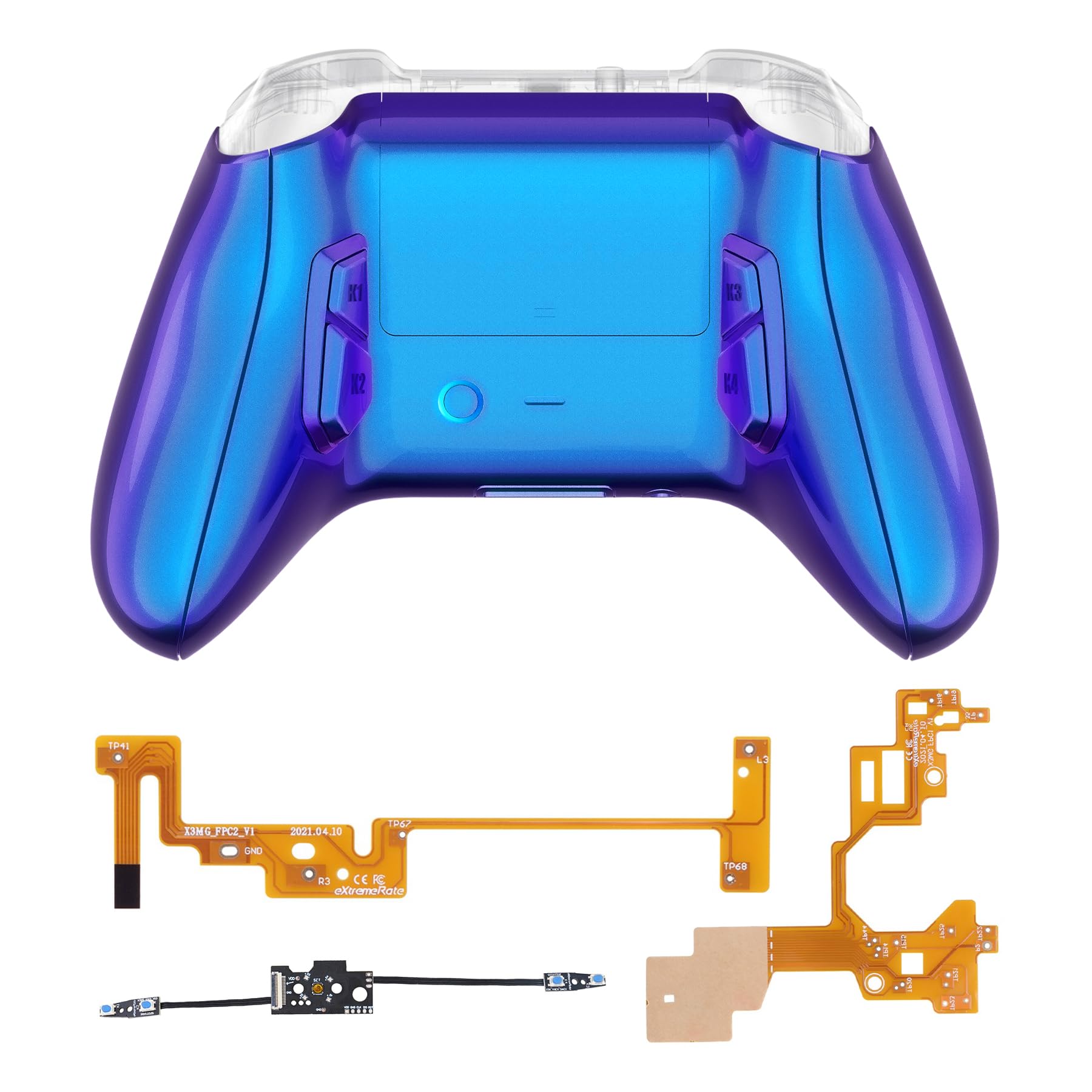 eXtremeRate Victor X Remap Kit for Xbox Series X/S, 6 Profiles & Chameleon Purple Blue Redesigned Back Shell & Side Rails & 4 Back Buttons for Xbox Core Controller - Controller NOT Included