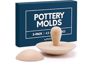 Byllstore 2-Pack Pottery Molds | Create Bowls & Plates | includes 4.5" and 6.5" Ceramic Top Forms | Interchangeable Handle
