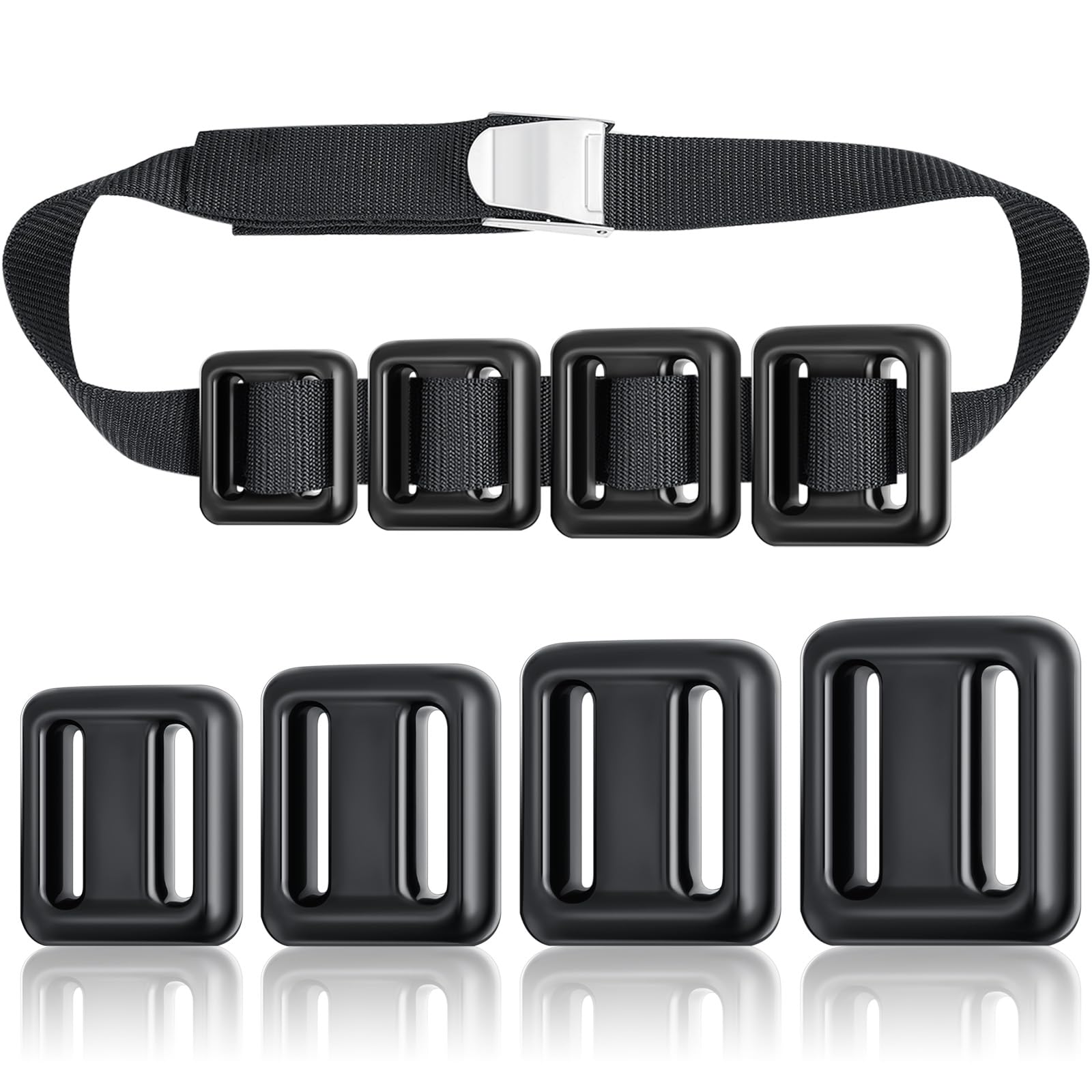 Photo 1 of Tellegloww 4 Pcs Dive Weights Belt for Scuba Diving Coated Dive Weights Nylon Dive Belt with Metal Quick Release Buckle for Free Diving Spear Fishing (1.1lb, 2.2lb, 3.3lb,4.4lb)