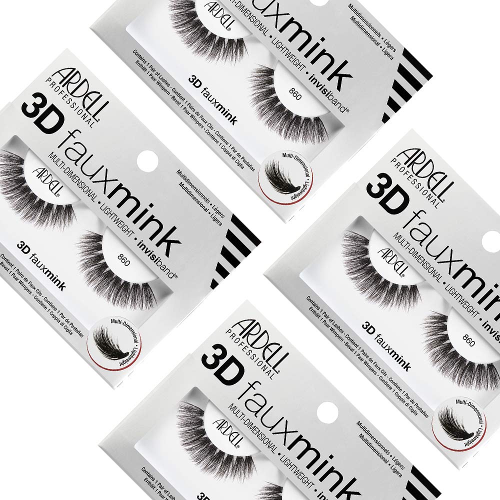 Ardell False Eyelashes 3D Faux Mink 860, 4 pairs
