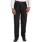 Haggar Men's Work to Weekend Hidden Expandable Waist Classic Fit Pleat Front Pant