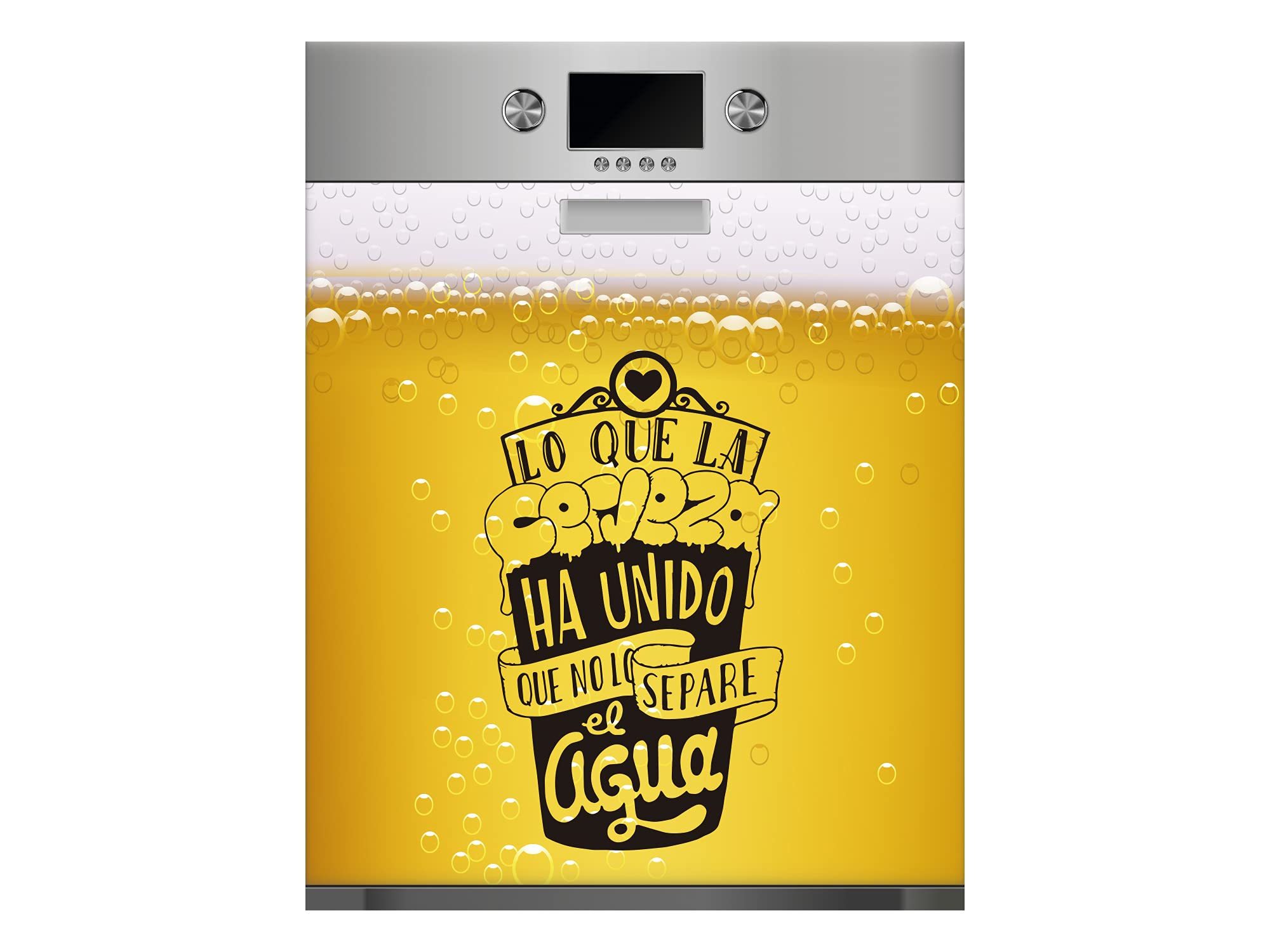 OEDIM Love for Beer, Decorative Vinyl, Kitchen Decoration, Dishwasher Sticker, Yellow, 65 x 75 cm