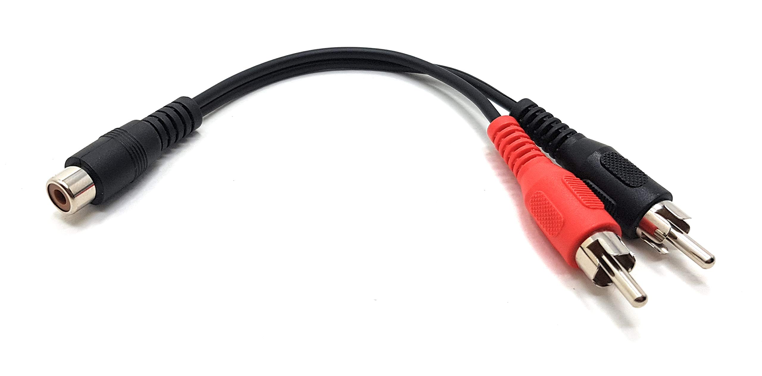 MainCore 15cm Single RCA Phono Socket to 2 x RCA Phono Plugs Splitter Combiner Joiner Converter Cable Lead Adapter