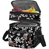 MIYCOO Lunch Bag for Women &amp; Men, Expandable Double Deck Lunch Box, 15L | Leakproof &amp; Waterproof, Portable, Large Soft Insulated Cooler bag for Adult, Work, Camping, Beach, Picnic, Travel