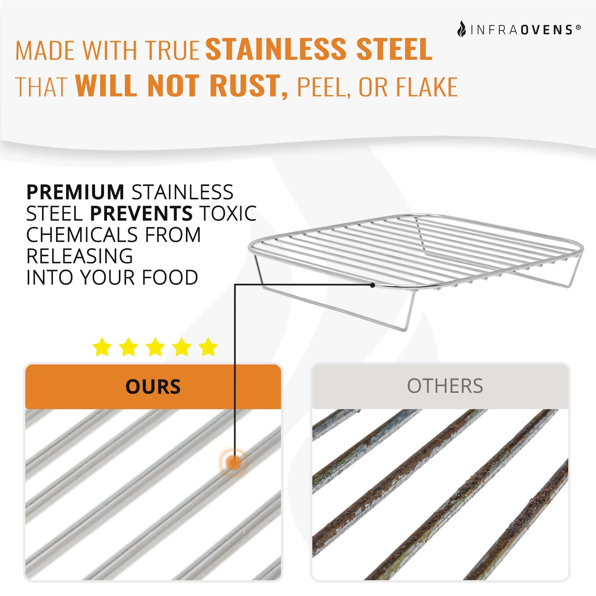 Air Fryer Rack Accessories Compatible with Ninja Crispi, Bella, Cosori, Secura, Insignia, Philips, Kalorik + More, Stainless Steel Extra Large XL Silicone Mat, Accessorios para Freidora de Aire