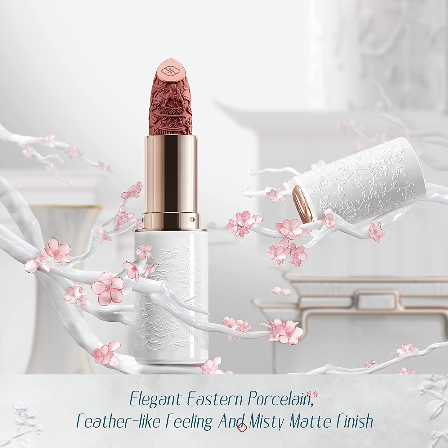 FLORASIS Floral Dewy In-Porcelain Lipstick M414 Lang Kiln Red