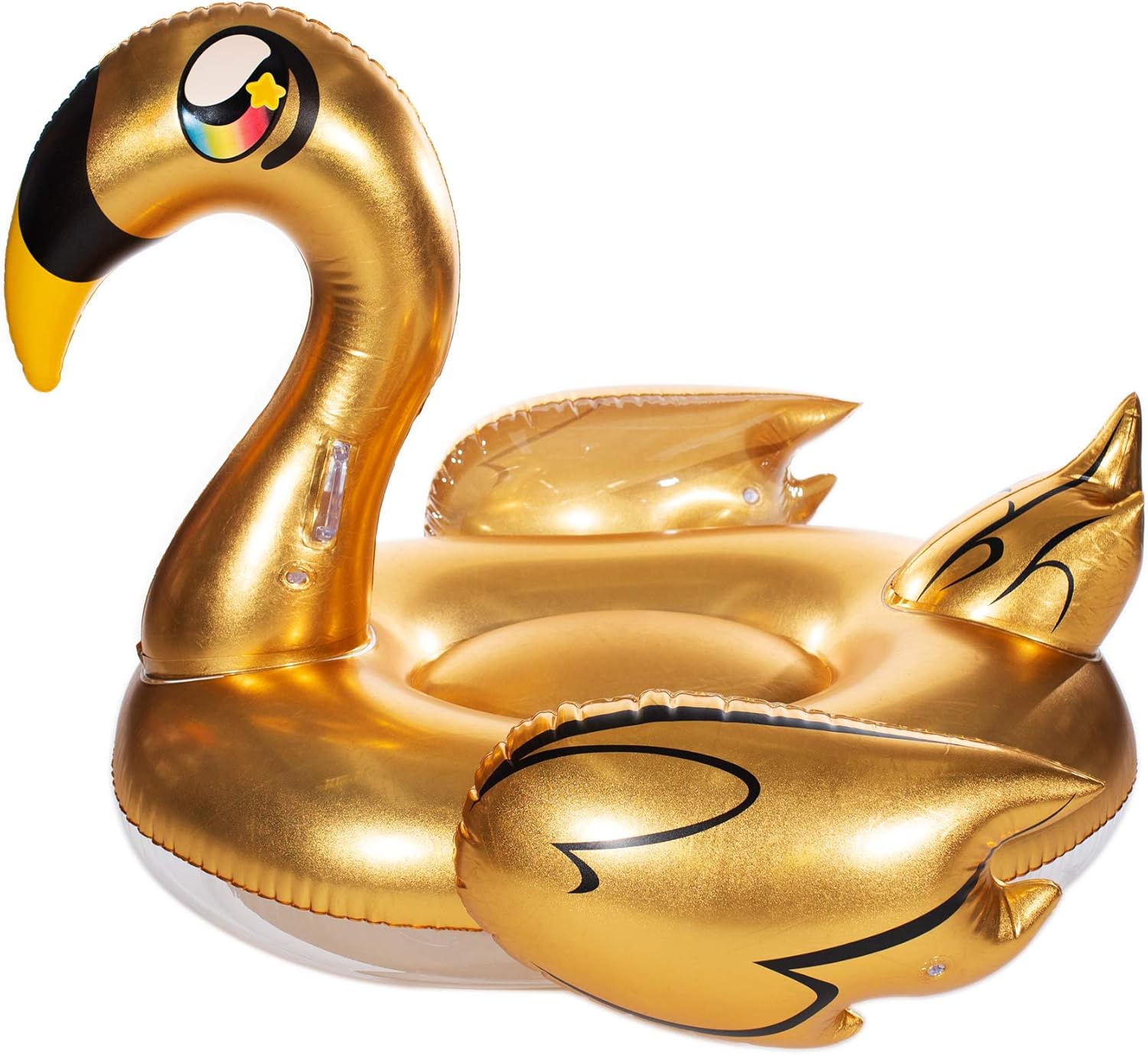 Poolcandy Gold Collection Giant Golden Goose Raft - Extra Large Inflatable Gold Goose Pool & Beach Float