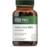 GAIA HERBS PRO Daily Liver Pro - Natural Liver Support - with Milk Thistle, Licorice Root, Turmeric Root & More - Vegan, Organic & Gluten-Free - 120 Liquid Phyto-Caps (60 Servings)