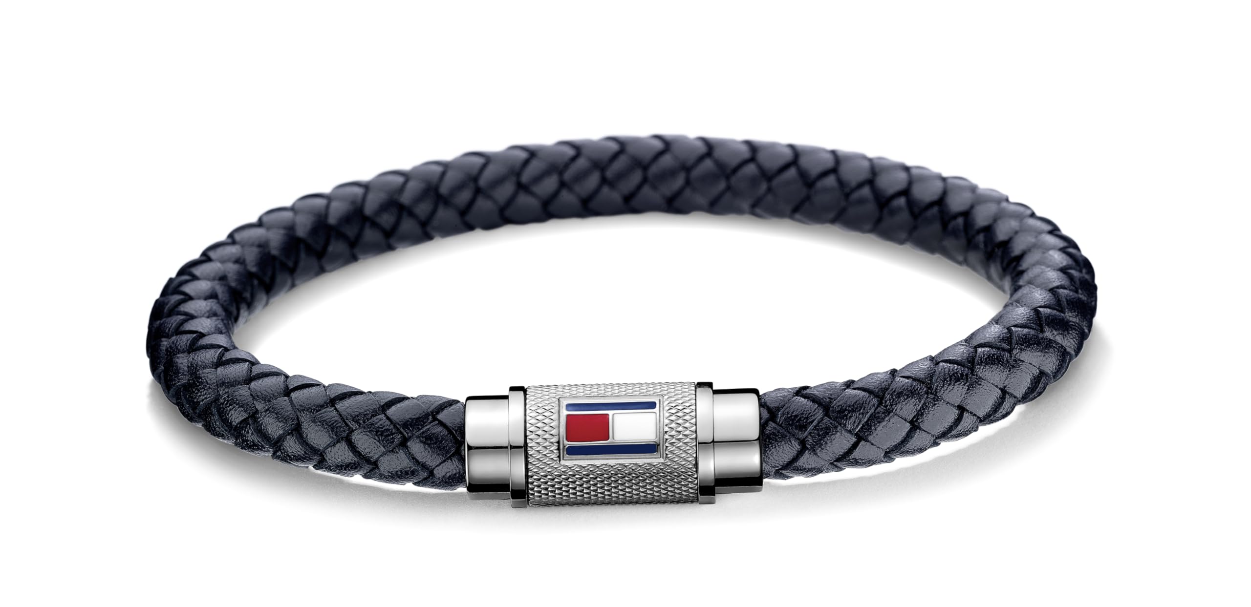 Tommy Hilfiger Jewelry Men's Braided Leather Bracelet Navy Blue - 2701000